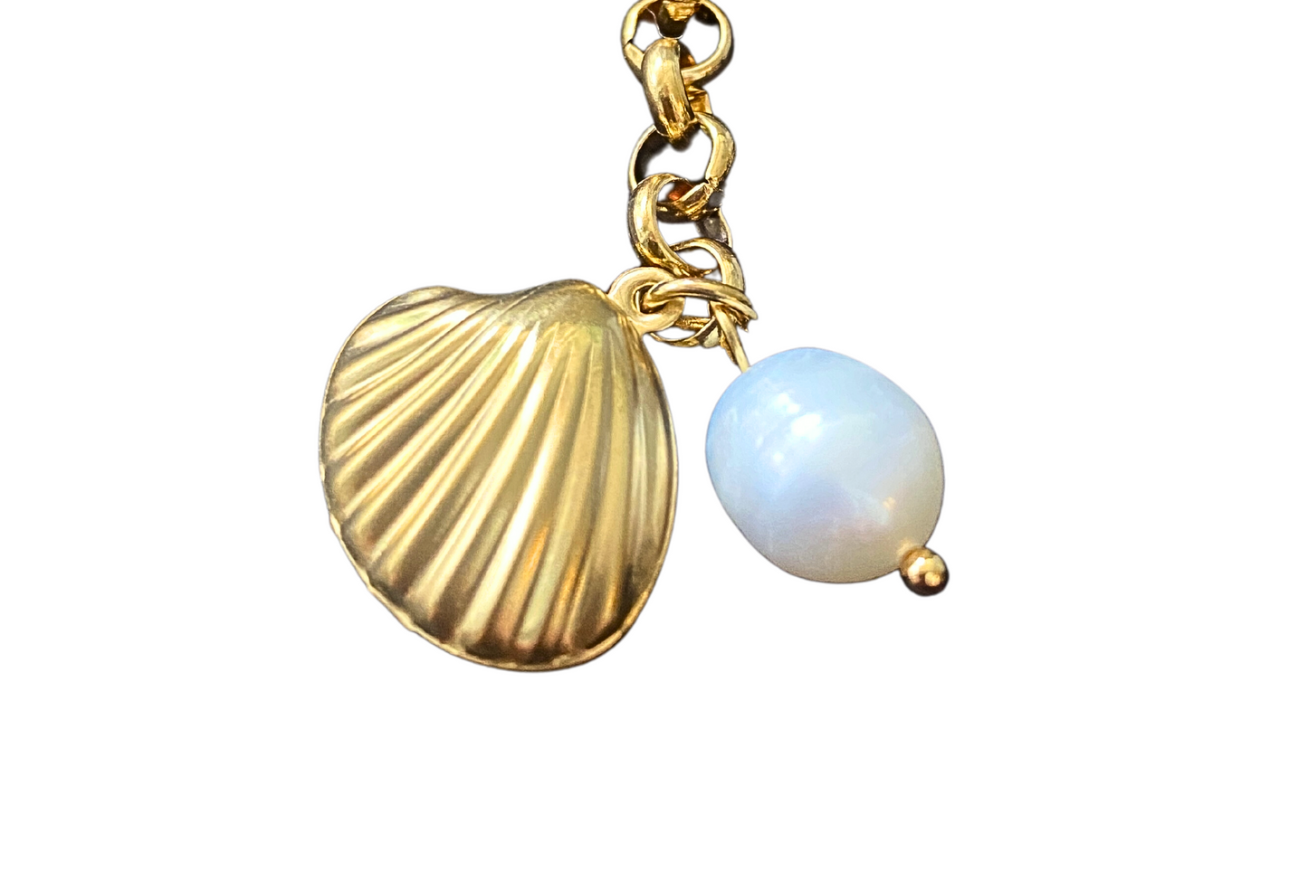 Glieder Armband Gold Muschel Perle